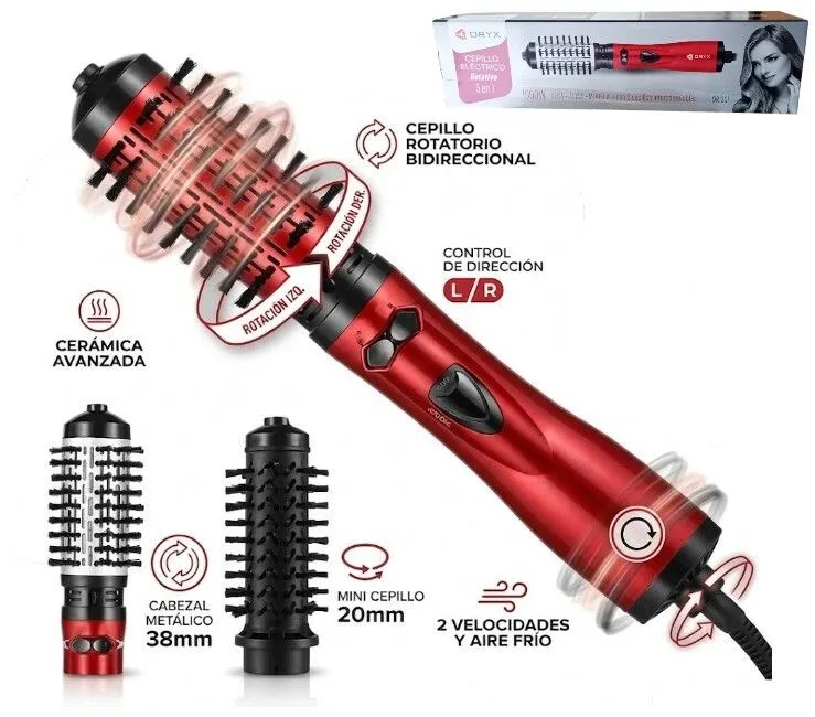 Portada de CEPILLO SECADOR ROTATIVO 3EN1 1000W
