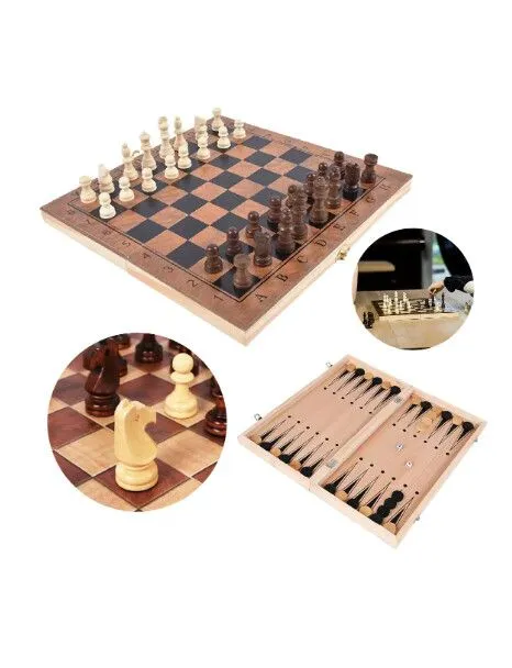 Portada de JUEGO AJEDREZ 3 EN 1 24CM