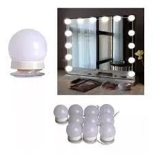 Portada de KIT 10 FOCOS LAMPARAS LUZ LED ESPEJO USB