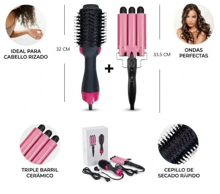 Portada de KIT BUCLERA Y CEPILLO SECADOR