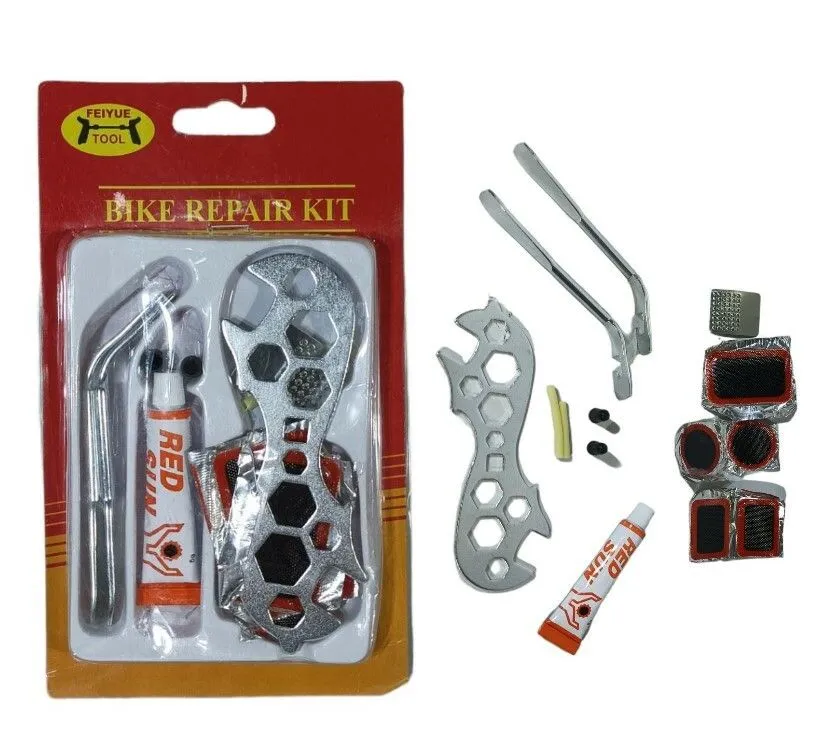 Portada de KIT REPARACION BICI PARCHES+ HERRAMIENTA