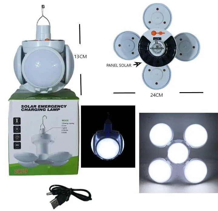 Portada de LAMPARA CAMPING SOLAR RECARGABLE 2029KA