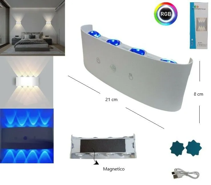 Portada de LED PARED BIDIRECCIONAL RGB C/SENSOR