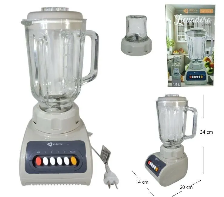 Portada de LICUADORA 1.5L CON MOLINILLO VASO DE VIDRIO 400W