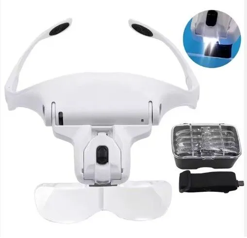 Portada de LUPA VINCHA LUZ LED AJUSTABLE