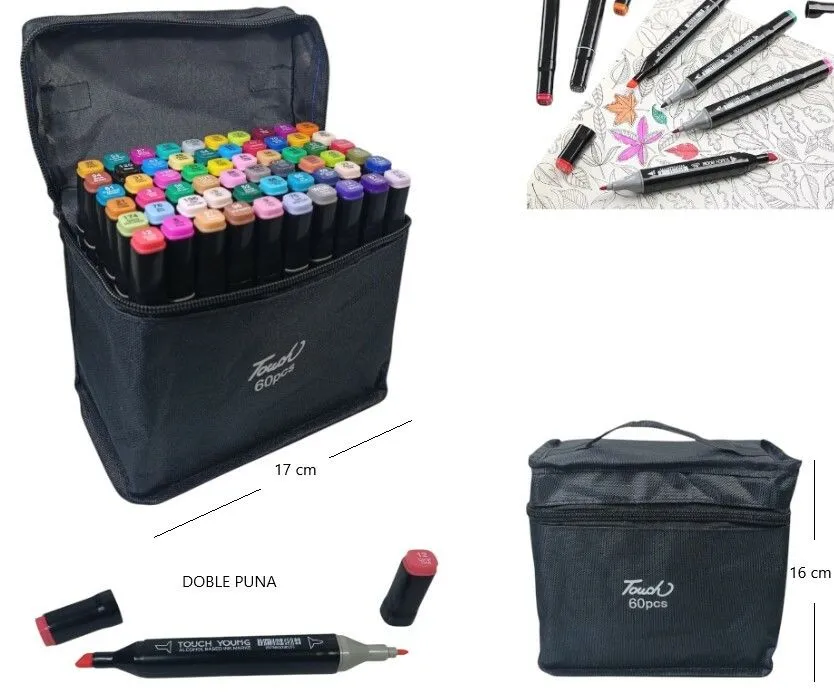 Portada de MARCADORES DOBLE PUNTA X60PCS MKB-60