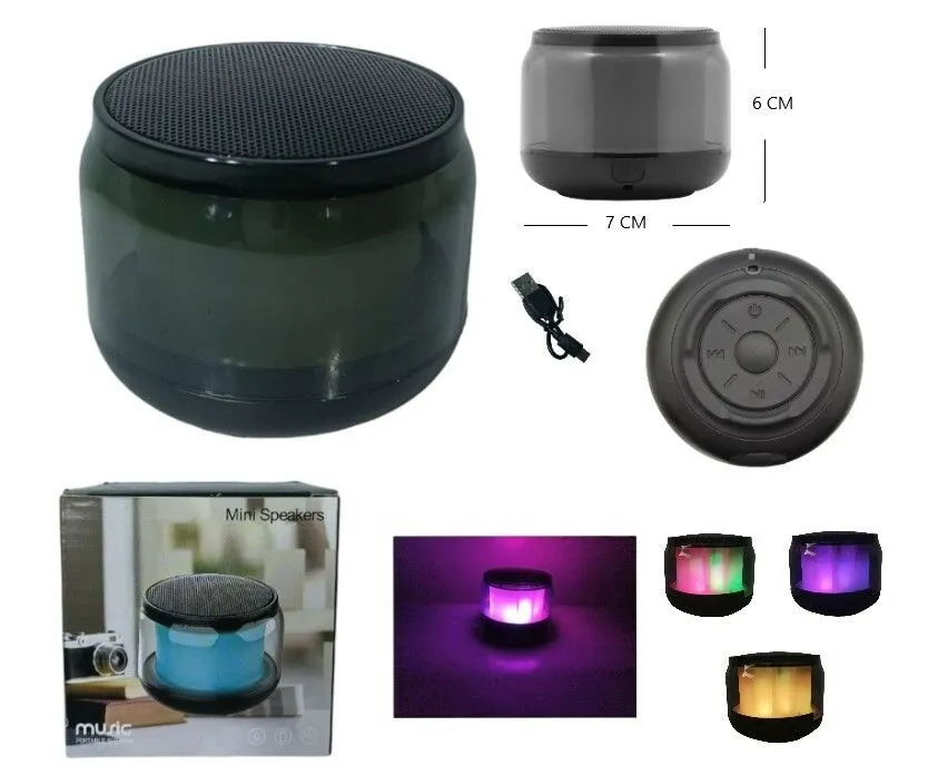 Portada de PARLANTE MINI SPEAKER BLUETOOTH C/LUZ COLORES RPT2