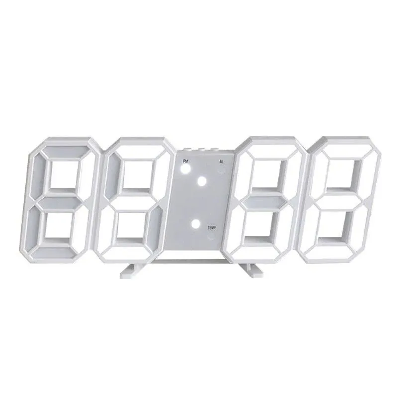 Portada de RELOJ DESPERTADOR BLANCO 3D LUZ LED