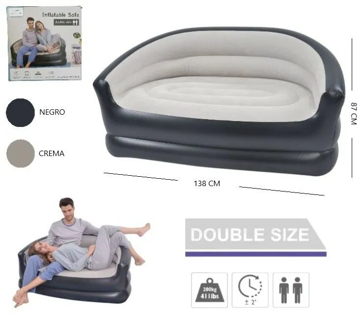 Portada de SOFA DOBLE INFLABLE FAMILIAR