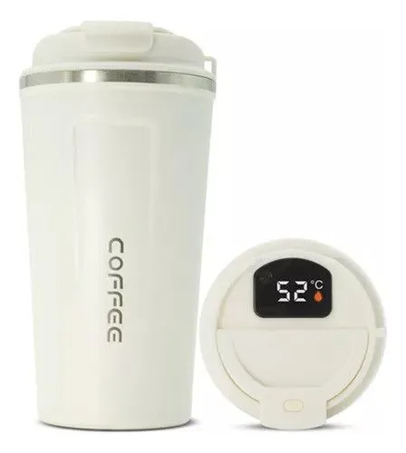 Portada de VASO CAFÉ ACERO INOX BLANCO TEMPERATURA